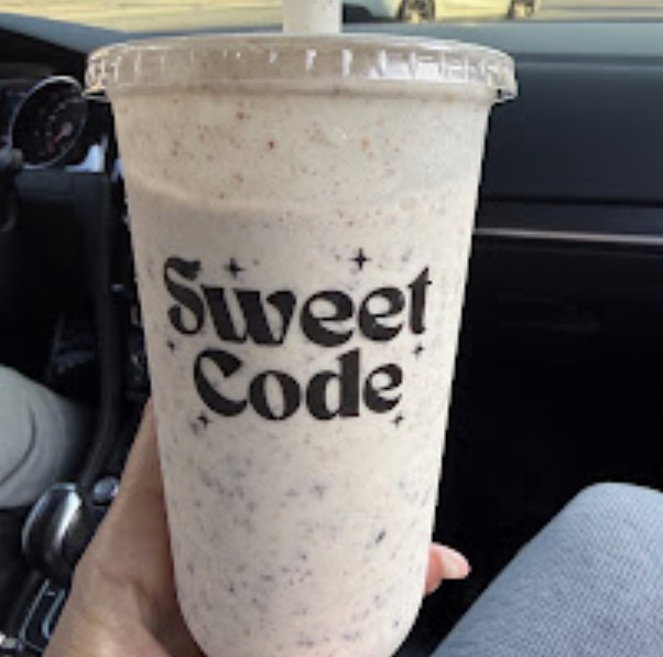 Cookies and cream milkshake in a Sweet Code cup
