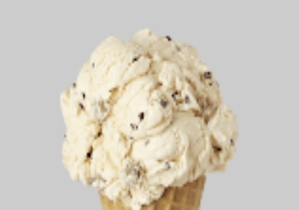 A scoop of cookie dough ice cream